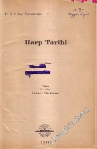 Harp Tarihi - Siyasal Tarih Notları  -