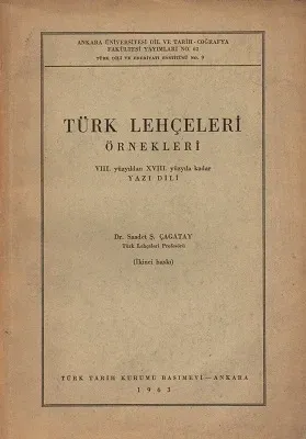 Türk Lehçeleri Örnekleri VIII. Yüzyıldan XVIII. Yüzyıla Kadar
