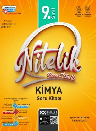 Nitelik Yayınları 9. Sınıf Kimya Beceri Temelli Soru Kitabı