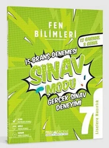 Pruva Akademi 7. Sınıf Fen Bilimleri Sınav Modu 15 Deneme