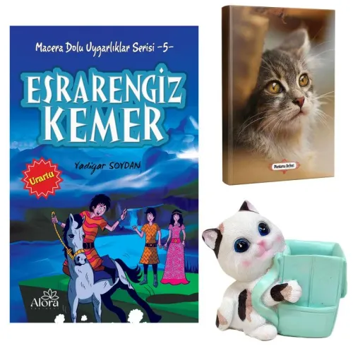 Esrarengiz Kemer - Mini Kedi Planlama Defteri ve Sevimli Kedi Kalemlik
