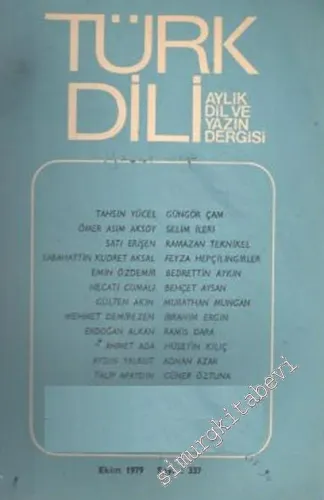 Türk Dili Aylık Dil Dergisi  - 337  XL  29  Ekim  1979
