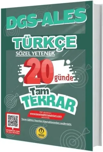 Tasarı yayınları DGS ALES Türkçe 20 Günde Tam Tekrar Soru Bankası