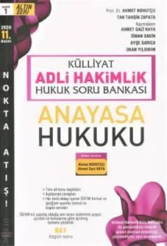 Külliyat Adli Hakimlik Hukuk Soru Bankası Anayasa Hukuku