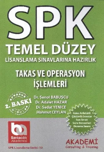 Spk - Temel Düzey - Takas ve Operasyon İşlemleri