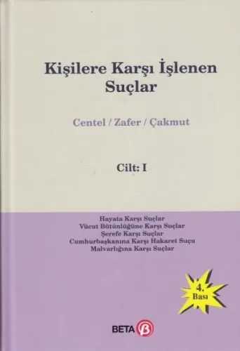 Kişilere Karşı İşlenen Suçlar Cilt: 1