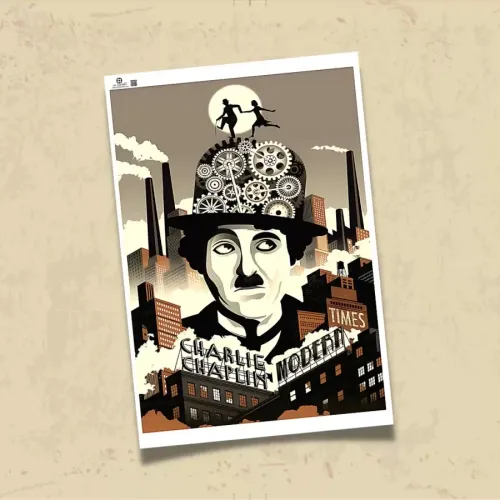POSTER 0198 - CHARLIE CHAPLIN - MODERN TIMES - FİLM AFİŞİ - KUŞE KAĞIT (33X48)