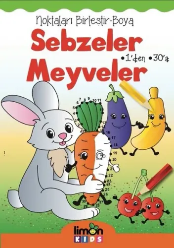 Sebzeler Meyveler-Noktaları Birleştir-Boya