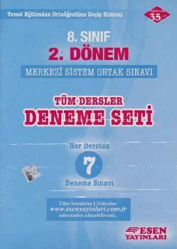 Esen 8.Sınıf 2.Dönem Tüm Dersler Deneme Seti