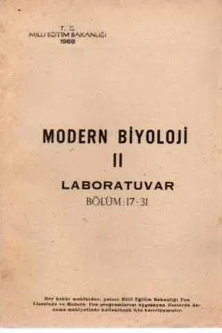 Modern Biyoloji II Labaratuvar 17-31