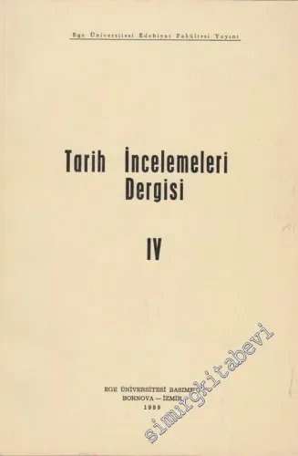 Tarih İncelemeleri Dergisi - Sayı: 4