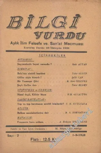 Bilgi Yurdu Aylık İlim, Felsefe ve San'at Mecmuası - Sayı: 2      Eylül