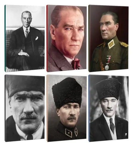 6lı Atatürk- Çizgili Okul Defteri Seti 64 Sayfa 13,5x19,5cm -1 