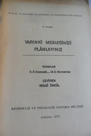 Yarınki Mesleğinizi Planlayınız