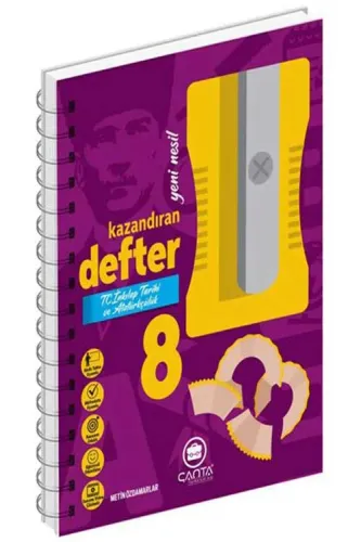 Çanta Yayınları 8.Sınıf T.C. İnkılap Tarihi ve Atatürkçülük Okula Yardımcı Kazandıran Defter
