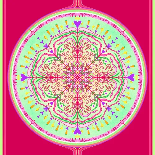 Mandala Series 4.1 mm Follow The White Rabbit Doğal Kauçuk Kaydırmaz Y