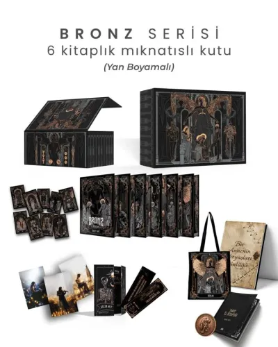 Bronz Serisi 6 Kitaplık Mıknatıslı Kutu – Yan Boyamalı
