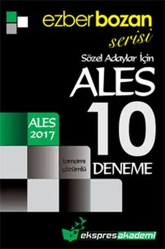 Ekspres Akademi 2017 ALES Sözel Adaylar İçin Ezber Bozan Serisi Tamamı Çözümlü 10 Deneme