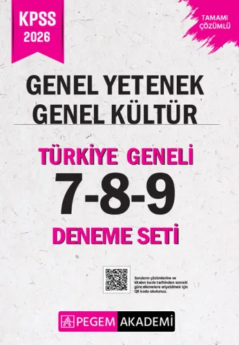 Pegem Yayınları 2026 KPSS Genel Yetenek Genel Kültür Tamamı Çözümlü Tü