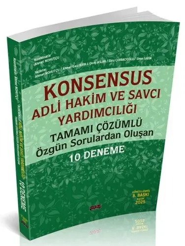 Savaş Yayınları 2025 KONSENSUS Adli Hakim ve Savcı Yardımcılığı ​10 Deneme Çözümlü
