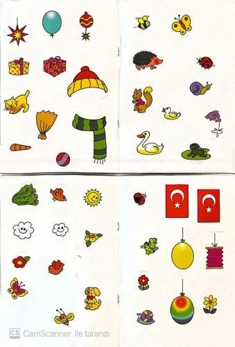 İlkokula Hazırlık 3-4 Yaş Çıkartmalı Boyamalı Etkinlikli Eğlenerek Öğr