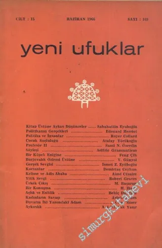Yeni Ufuklar Aylık Sanat Fikir Dergisi - Sayı: 169, Haziran 1966  y     1966