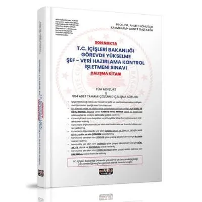 Son Nokta T.C. İçişleri Bakanlığı Görevde Yükselme Şef-Veri Hazırlama Kontrol İşletmeni Sınavı Çalışma Kitabı