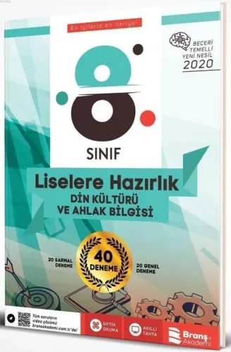 Branş Akademi Yayınları 8. Sınıf LGS Beceri Temelli Din Kültürü ve Ahlak Bilgisi Yeni Nesil 40 Deneme Branş Akademi