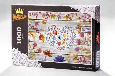 Aşk Serisi - Çiçekli Kalp 1000 Parça Puzzle