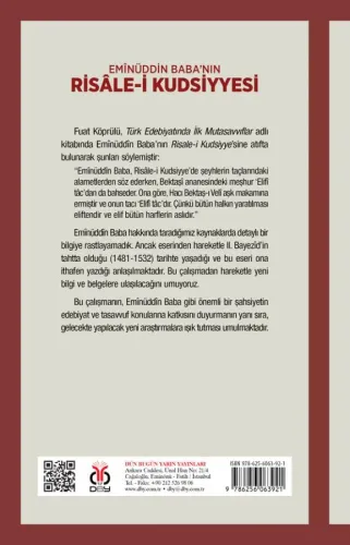 Emînüddin Baba’nın Risâle-i Kudsiyyesi Ahmet Gündüz Emînüddin Baba’nın Risâle-i Kudsiyyesi Ahmet Gündüz