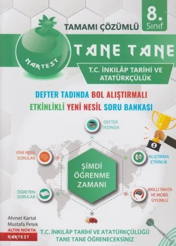 Nartest Yayınları 8. Sınıf T. C. İnkılap Tarihi ve Atatürkçülük Tane Tane Soru Bankası