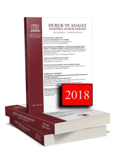 Legal Hukuk ve Adalet Eleştirel Hukuk Dergisi ( 2018 Aboneliği ) (2 Sayı)