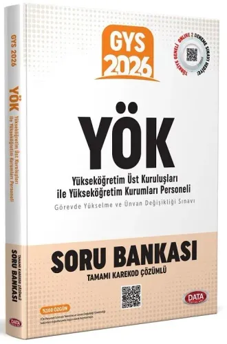 Data Yayınları 2026 Yükseköğretim Üst Kuruluşları ile Yükseköğretim Kurumları Personeli GYS Soru Bankası - Karekod Çözümlü