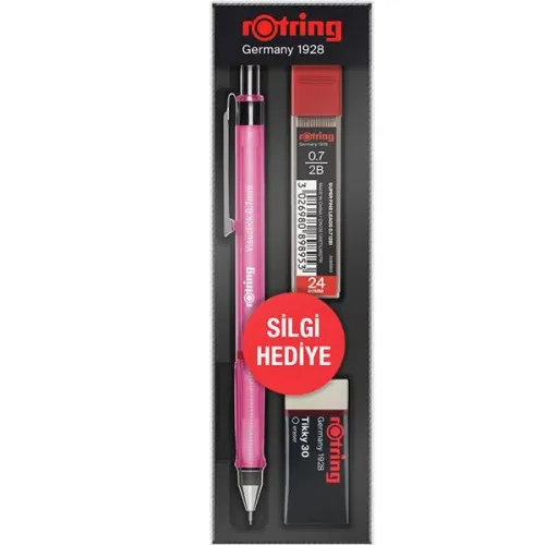 Rotring Okul Seti Visuclick Versatil/Min/Silgi 0.7 mm PEMBE