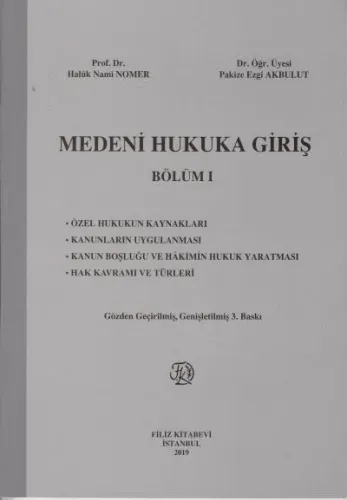Medeni Hukuka Giriş Bölüm 1