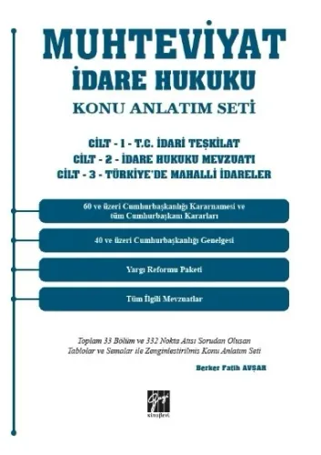 Muhteviyat İdare Hukuku Konu Anlatım Seti (3 Cilt Takım)