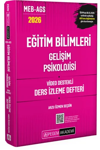 Pegem Yayınları 2026 MEB AGS Eğitim Bilimleri Gelişim Psikolojisi Vide