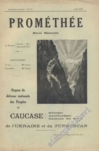 Prométhée - Organe de défense nationale des  Peuples du Caucase de l'Ukraine et du Turkestan -        1929