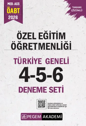 Pegem Yayınları 2026 MEB AGS ÖABT Özel Eğitim Öğretmenliği Tamamı Çözümlü Türkiye Geneli 4-5-6 (3'lü Deneme Seti)