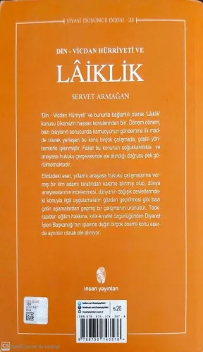 Din vicdan hürriyeti ve laiklik Prof.Dr. Servet Armağan insan Yayınevi