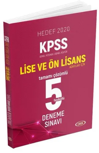 Data KPSS Lise ve Önlisans Tamamı Çözümlü 5 Deneme-YENİ Data Yayınları