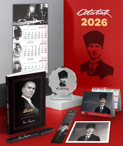 Kişiye Özel 2026 Atatürk Gazi Paşa Ajanda - İmza Duvar Takvimi - Masa 