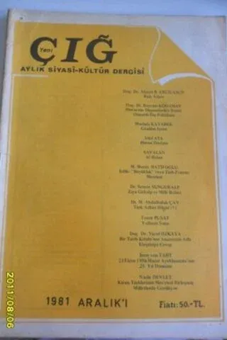 Yeni Çığ Aylık Siyasi Kültür Dergisi / 1981