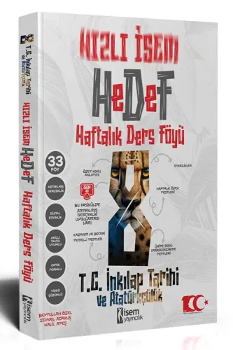 İsem 8. Sınıf Hızlı İsem T.C. İnkılap Tarihi ve Atatürkçülük Hedef Haftalık Ders Föyü 2024
