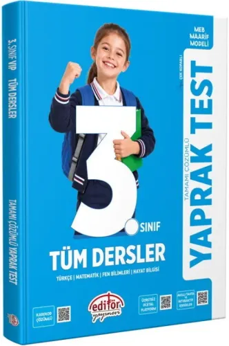 Editör Yayınları 3. Sınıf Tüm Dersler Tamamı Çözümlü Yaprak Test