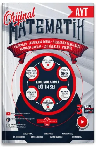 Orijinal AYT Polinom Çarpanlara Ayırma 2. Dereceden Denklemler Karmaşık Sayılar Eşitsizlik Parabol Konu Anlatımlı Eğitim Seti