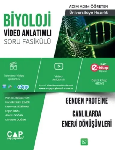 Çap Yayınları Üniversiteye Hazırlık Biyoloji Genden Proteine Canlılarda Enerji Dönüşümleri Soru Fasikülü