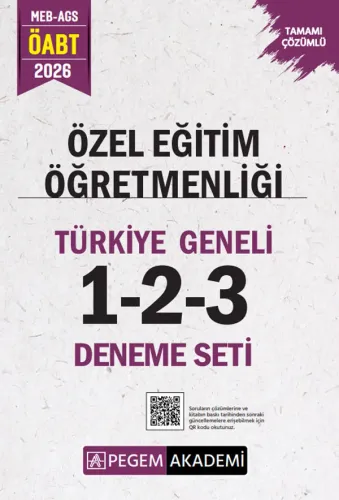 Pegem Yayınları 2026 MEB AGS ÖABT Özel Eğitim Öğretmenliği Tamamı Çözümlü Türkiye Geneli 1-2-3 (3'lü Deneme Seti)