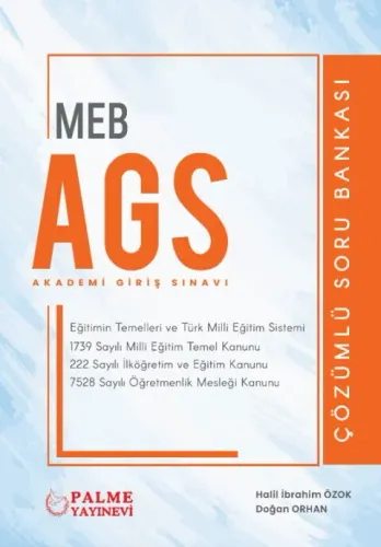 Palme Yayınları MEB AGS Eğitim Temelleri ve Türk Milli Eğitim Sistemi Mevzuat Soru Bankası