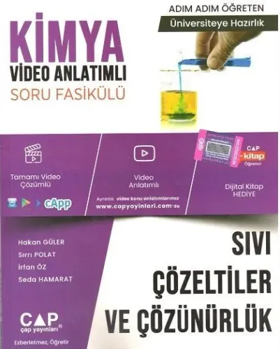 Çap Yayınları Kimya Sıvı Çözeltiler ve Çözünürlük Konu Anlatımlı Soru Fasikülü
